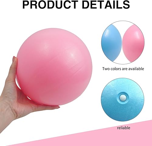 2 Pezzi Set di Palline Pilates 25 cm, Pallone da Ginnastica, Pallone da Yoga, Fitness Ball per Esercizi, Stretching e Riabilitazione, Palline Pilates in Rosa Sakura e Blu Cielo - Ysert