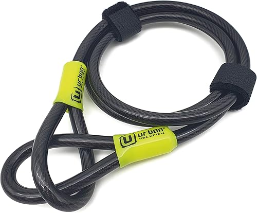 UR462M/UR462L Cavo di Sicurezza per Bici Monopattino in Acciaio Flessibile Ø 10mm 120cm/200cm Antifurto Catena Doppio Anello per Fissare Ruote Sella Bicicletta Multifunzione Universale - Ysert