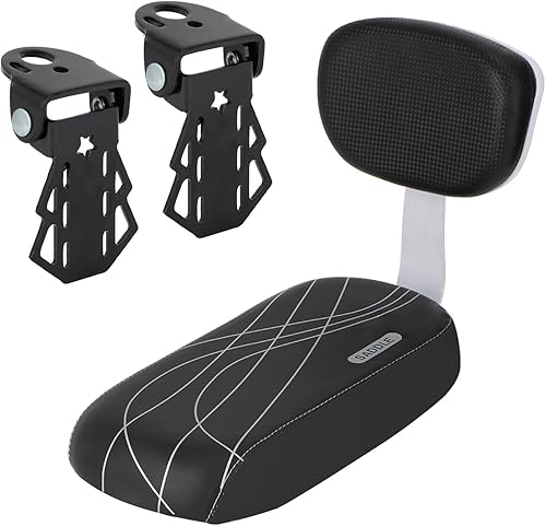 Seggiolino Posteriore Bicicletta Bici Ciclismo Bicicletta Mountain Bike Pelle PU Cuscino Morbido Sedile Portapacchi Posteriore Seggiolino per Bambini con Schienale e Poggiapiedi - Ysert