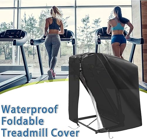 Copertura nera per tapis roulant, copertura pieghevole per tapis roulant, impermeabile, antipolvere, per tapis roulant pieghevole, con borsa portaoggetti, 117 x 90 x 181 cm - Ysert