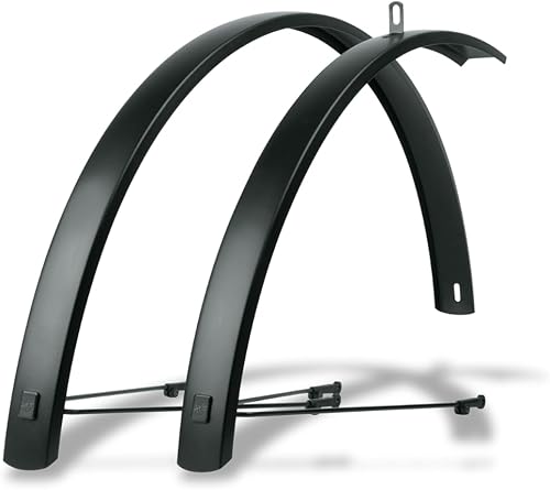 SKS GERMANY EDGE AL 56 SET parafango, accessori per bici (protezioni per le ruote in alluminio, alta stabilità, fissaggio facile, adatto a quasi tutti i telai, con sistema di sicurezza ESC), nero. - Ysert