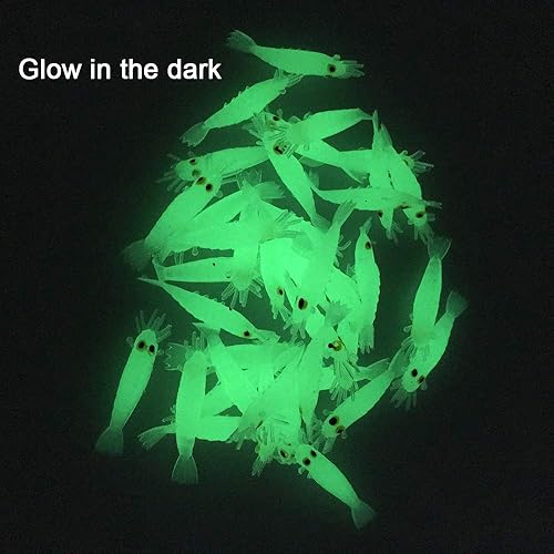 QualyQualy Esche artificiali in silicone Gamberetto Esca Artificiale Pesca Luminosi Gamberetto finto pesca Morbido esche da pesca per trota, acqua salata/acqua dolce - Ysert