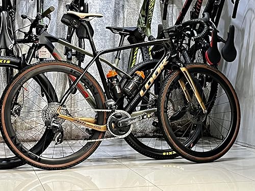 ICAN 700C G24/G25 Carbon Gravel Bike Disc Wheelset 40mm-24mm Larghezza Interna/50mm Profondità-25mm Larghezza Interna Copertoncino Tubeless Ready Wheelset Blocco Centrale Asse Passante 10/11 - Ysert