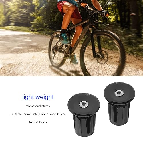 Tappi per estremità Barra da 2 Pezzi, Tappi per Manubrio Bici in Alluminio per Manubri Diametro 15-24 Mm Accessori Ciclismo Mountain Bike(Nero) - Ysert