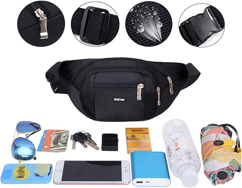 Marsupio con 4 Tasche Marsupio Bum Bag Cintura Regolabile Singola Spalla per Escursionismo Casuale Bicicletta Escursione Campeggio - Ysert