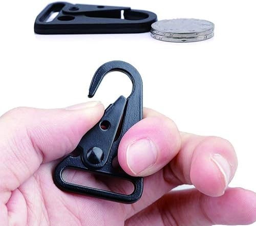 Tattico Moschettone, 12 Pezzi Moschettone in Tessuto, Moschettone Gear, Ganci per Clip Alpinismo, Moschettone Esterno, per Alpinismo, Campeggio, Escursionismo, Caccia, Tiro, Attività All'Aperto (Nero) - Ysert