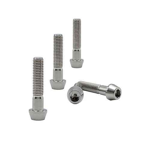 RISON-Titanium Bici Stelo Bulloni in Titanio M5x0.8x40mm, 5pcs Viti per Attacco Manubrio Bicicletta, Vite a Testa Conica Viti Fisse per Stelo Bici, Vite di Fermo Vite per Gambo per MTB/Bici da Strada - Ysert