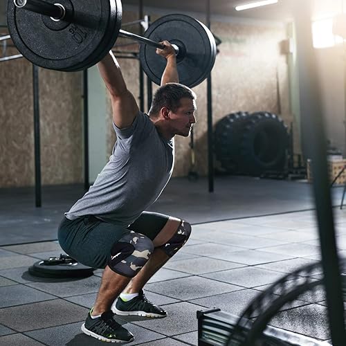 Maniche Ginocchiere (1 Paia), 7mm Compressione Ginocchiere Braces per Squats, sollevamento pesi, Powerlifting，Cross Training per gli uomini e le donne，Regolabarba Uomo, - Ysert