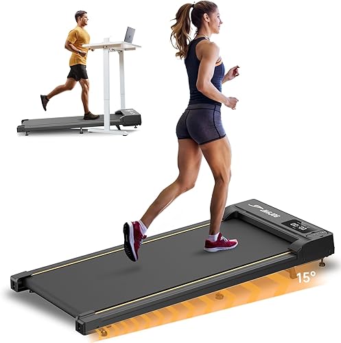 Tapis roulant per casa, walking pad con pendenza, tapis roulant elettrico con telecomando e indicatore LED, tapis roulant scrivania per ufficio/casa, 2,5 CV, capacità 120 - Ysert