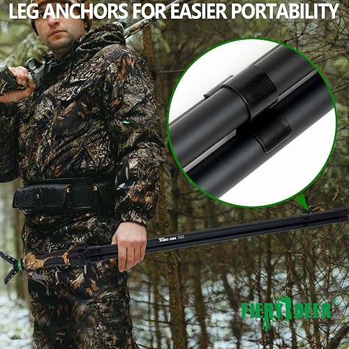 Treppiede di Caccia Regolabile in Lunghezza, treppiedi per Fucile Versatile, tripod da Caccia in Alluminio - Ysert