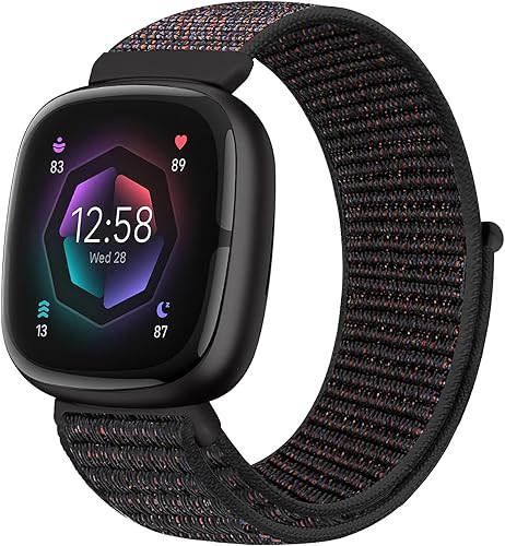 Runostrich Cinturino di ricambio in nylon compatibile con Fitbit Sense/Fitbit Versa 3, morbido, traspirante, regolabile, per uomo e donna - Ysert