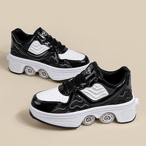 Deformation Roller Scarpe, Unisex Skate Scarpe Pop Out Ruota Roller Skate Scarpe Automatiche Walking Scarpe Invisibile Pulley Pattini Pattini - Ysert