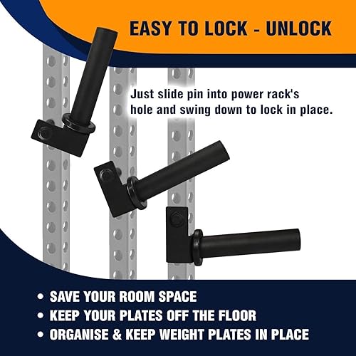 Yes4All Supporto per piastra del peso olimpico Attacco per cremagliera di potenza adatto a piastre del peso olimpico da 2'x2'/3'x2' Immagazzinaggio - Ysert