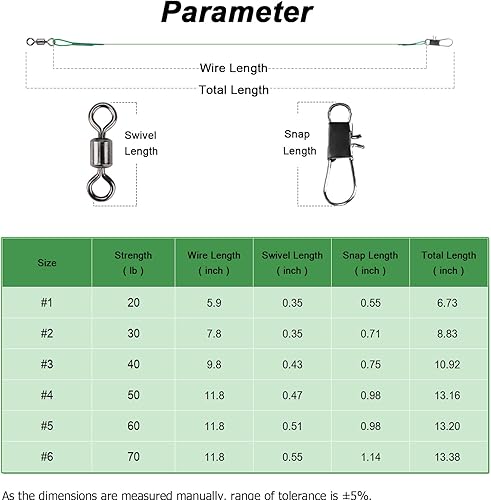 Terminali in acciaio per acqua salata Pesca Rig Terminali in filo metallico per impieghi gravosi Esche Terminali da pesca ad alta resistenza Acqua dolce - Ysert
