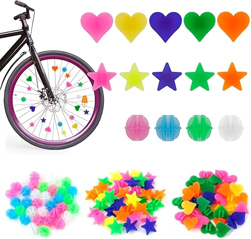 210 pezzi colorati raggi per bicicletta accessori per bambini, perline per raggi per bicicletta per bambini, con raggi riflettenti, decorazioni per raggi di bicicletta, per ragazze e ragazzi - Ysert