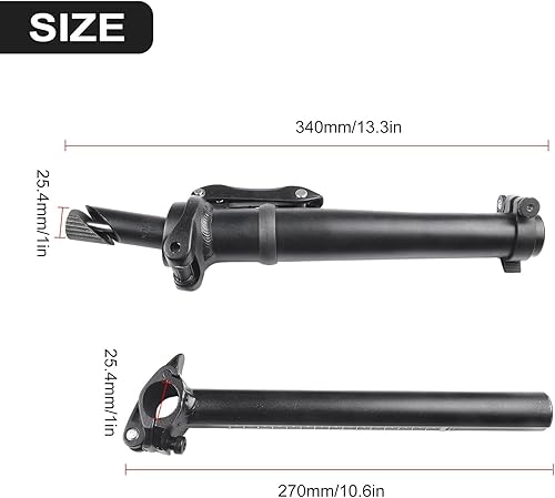 Stelo pieghevole elettrico,Set di steli riser pieghevole regolabile per bici pieghevole,25,4 mm - Ysert