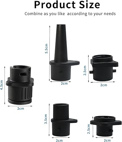 5 Pezzi Adattatore per Pompa SUP, Gommoni Adattatore, Universale Aria Attacco Gonfiabile Set per Paddleboard, Gommoni, Kayak - Ysert