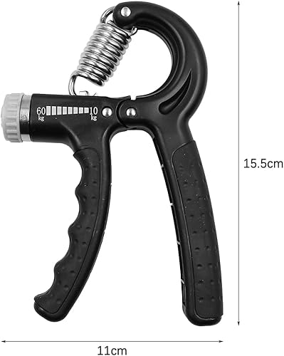 2 amplificatori per impugnatura da 10 a 60 kg, resistenza regolabile, impugnatura per avambraccio, impugnatura antiscivolo, per uomini, donne, atleti, musicisti, polsi, nero - Ysert