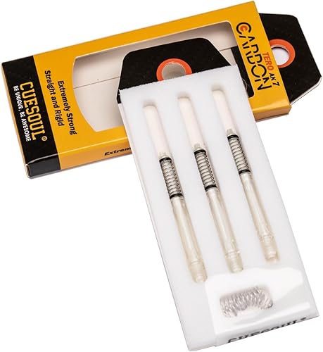CUESOUL TERO AK7Aste/stelo per Freccette in Carbonio, Sottili, telescopiche a Molla Integrate, Set da 3 Pezzi - Ysert