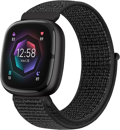 Runostrich Cinturino di ricambio in nylon compatibile con Fitbit Sense/Fitbit Versa 3, morbido, traspirante, regolabile, per uomo e donna - Ysert