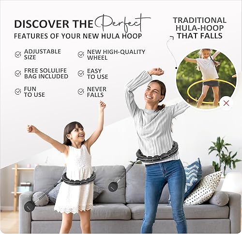 Hula Hoop Fitness - Cerchio fitness facile da usare con grande dimensione regolabile per adulti, bambini e principianti - Houla Hop confortevole e silenzioso (Hula Lila) - Ysert