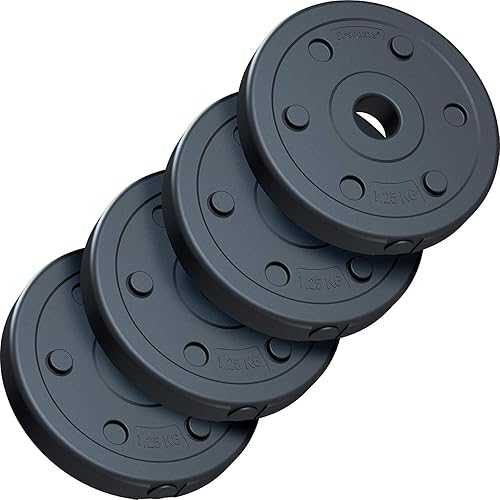 Dischi Pesi - Set di 2,5/5/10kg, in Cemento e Plastica, Ø 30/31mm, Nero - Weight Plates, Piastre Pesi, per Bilancieri e Manubri, Palestra da Casa, Allenamento - Ysert