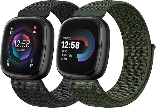 Runostrich Cinturino di ricambio in nylon compatibile con Fitbit Sense/Fitbit Versa 3, morbido, traspirante, regolabile, per uomo e donna - Ysert