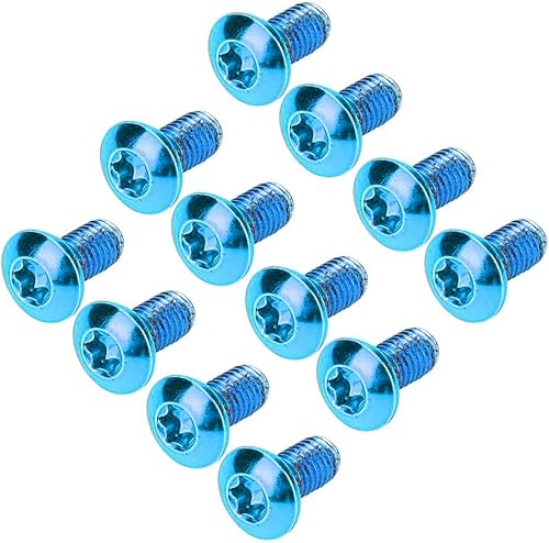 Alomejor 12pezzi Viti Disco Freno Bici Viti Freno Bulloni del Rotore del Freno a Disco della Bici T25 Robusto Viti a Testa per Ciclismo(Blu) - Ysert