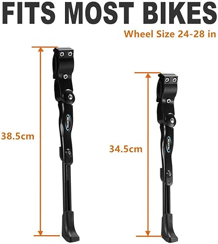 Cavalletto per Bici, Regolabile Alta qualità Alluminio Lega Cavalletto Laterale per 24”-28” Mountain Bike, Bici da Strada, Biciclette, MTB Bici - Ysert