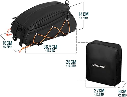 burko Borsa per portabiciclette, 3 in 1, impermeabile, per sedile posteriore della bicicletta, con 2 tasche laterali sospese, ciclismo, bagagli, borsa a tracolla - Ysert