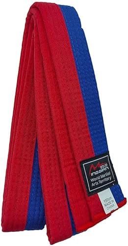 MingQian, cintura per taekwondo, karate, judo, aikido, arti marziali, grado di colore: bianco, giallo, verde, blu, rosso, nero, larghezza vita 4 cm, lunghezza 200 cm-320 cm - Ysert