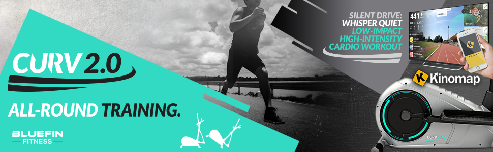 CURV 2.0 Bicicletta Ellittica da Casa|Cross Trainer| Esercizi di Step| LCD|Bluetooth |App Smartphone