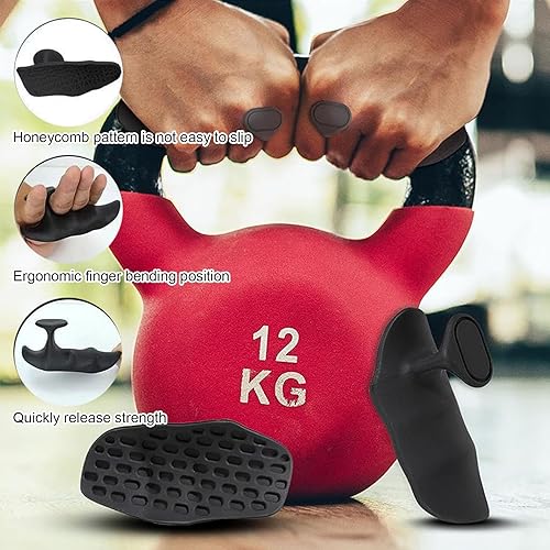HTTDSLF Impugnature Antiscivolo da Palestra per Sollevamento Pesi, 4 Pezzi Guanti da Palestra, Guanti Grip Pad, Impugnature Senza Dita, Guanti da Allenamento in Gomma per Uomini - Ysert