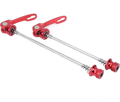Pwshymi Spiedino per Ruota per Bicicletta Spiedini per Mountain ASSE per Bici da Strada Leva per spiedo a sgancio rapido(Rosso) - Ysert
