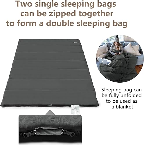 Naturehike Sacco a pelo rettangolare lavabile in lavatrice Sacco a pelo da campeggio portatile leggero per adulti 190×75cm Da -4℃ a 13℃ Comodo e traspirante Può essere giuntato Unisex - Ysert