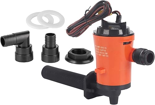 Pompa di sentina per barche, DC 12V 800GPH Serbatoio per esche vive Aeratore Cartuccia sommergibile Pompa di aerazione per barche Accessori per barche SFBPI ABS - Ysert