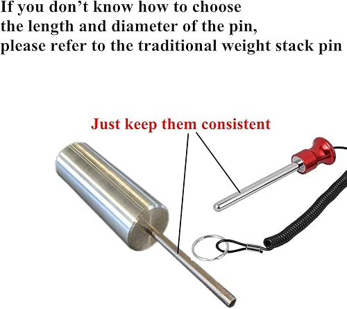 Attrezzatura da Allenamento per Uso Domestico, Perno di Sostituzione Pacco Pesi, Perno di Estensione Pacco Cavi, aggiunta di Pesi Extra ai pacchi Pesi Originali, 100 mmφ10 mm, macc - Ysert