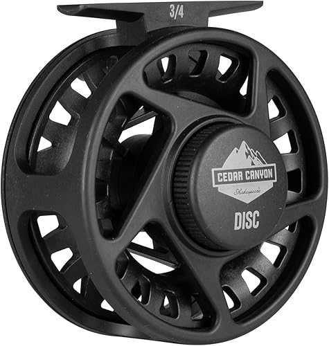 Shakespeare Mulinello da pesca a mosca Cedar Canyon Click - Costruzione leggera in grafite, sistema di trascinamento a scatto regolabile, prestazioni fluide - Più dimensioni - Ysert