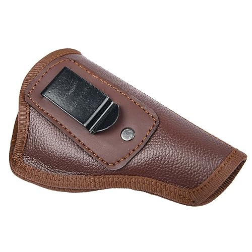 Fondina per pistola in pelle Glock adatta per Glock 19 Gen 3 26 27 42 48 S&W M&P Shield EZ Fondine universali per pistola in pelle per uomo Donna Copri clip stile occidentale con portariviste - Ysert