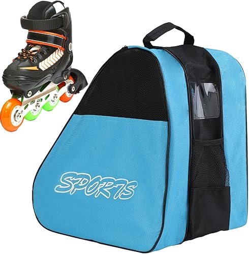 Borsa per Pattini a Rotelle, Borsa per Pattini Su Ghiaccio con Tracolla Regolabile, Borsa per Pattini a Rotelle Triangolare Traspirante, Borsa per Pattini In Linea per Bambini e Adulti - Ysert
