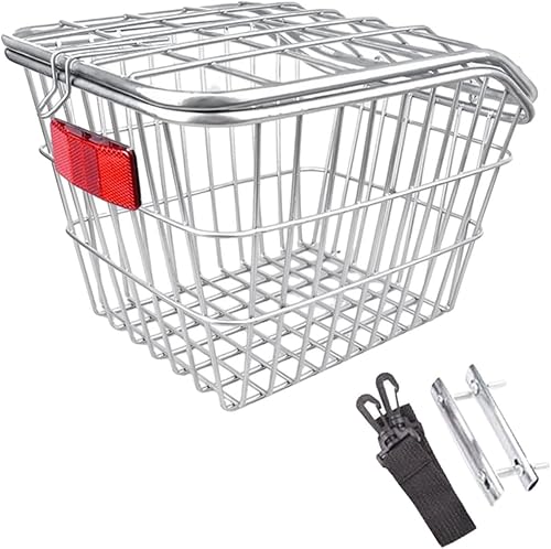 Cestino per Bici Posteriore Portapacchi per Bicicletta, Cestino per Bicicletta Portatile in Metallo di Grande capacità Cestino per Bici in Filo - Ysert