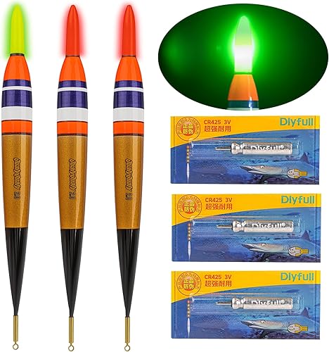 THKFISH Posa LED Pesca Posa Luminosa Galleggiante da Pesca Set di 3 Pezzi - Ysert