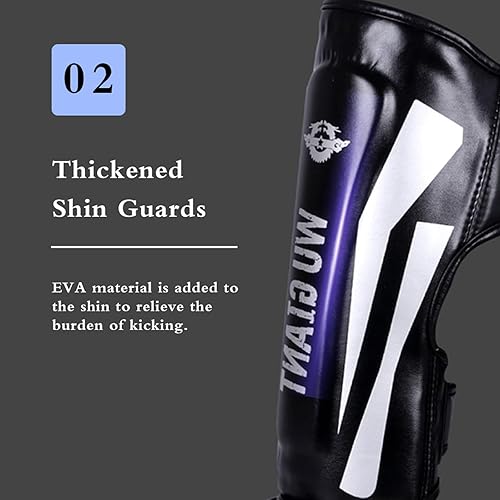 Protettivo Imbottita Paratibie,Paratibie Muay Thai,parastinchi Muay Thai,con Pelle PU Antideflagrante e Fodera in Lattice ad Alta Densità,Proteggono Le Tibie e Il Collo del Piede. - Ysert