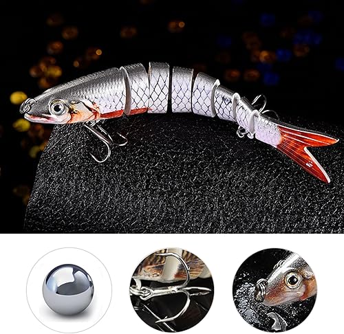 3 Pezzi Esca da Pesca Bionica,Fishing Swimbait Set,Pesca a più Sezioni Dura con Ganci,per Diversi Tipi Pesce - Ysert
