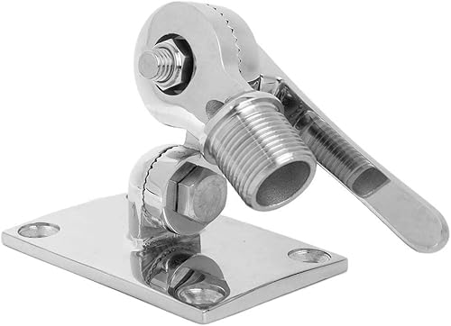 Supporto base regolabile per antenna VHF marino da 38 mm/1,50 pollici per barche - Acciaio inossidabile - Ysert