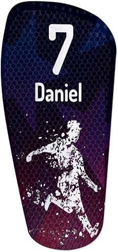 Wanapix | Parastinchi da Calcio Personalizzati per Bambini | Finitura Premium e Texture Esagonale | Con Foto, Nome e Numero| Protezione Completa - Ysert