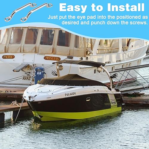 12 Pezzi Kayak Deck Loops Barca Top Pad Eye Strap Cinghie a Occhiello in Acciaio Inox Occhiello Pad per Kayak Canoa Deck Loops Kayak Pad Eye per Barca Marina Kayak Canoa Rigging, 6mm - Ysert