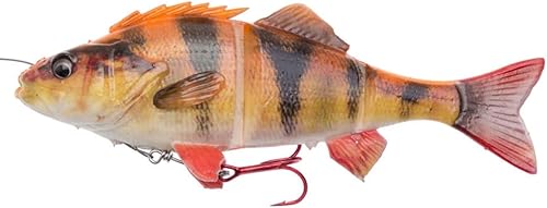 Savage Gear, pesce dig omma 4D Line Thru Perch, esca per la pesca a traino, esca per luccio, esca da pesca a spinning, Firetiger, 23cm - 145g - Ysert