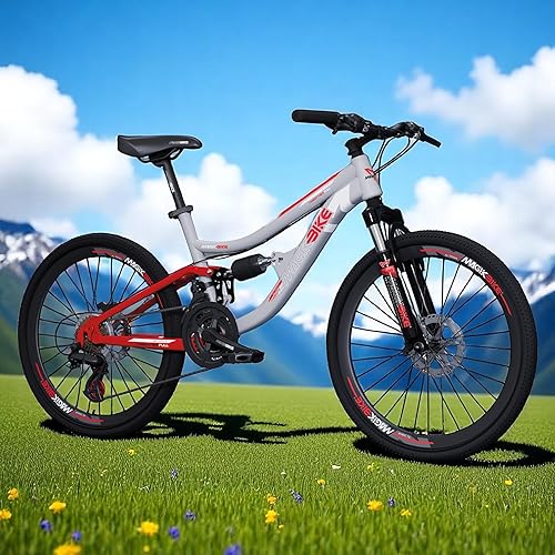 Bicicletta Bici MTB 26'' Mountain Bike BIAMMORTIZZATA Pollici Ragazzo Cambio 21 Velocità Freni a Disco - Ysert