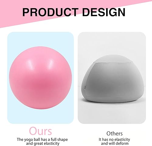 2 Pezzi Set di Palline Pilates 25 cm, Pallone da Ginnastica, Pallone da Yoga, Fitness Ball per Esercizi, Stretching e Riabilitazione, Palline Pilates in Rosa Sakura e Blu Cielo - Ysert